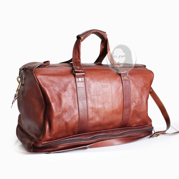 Tica Leather Other - TICA Sport Leather Duffle Bag with Crossbody Strap Large Golf Sports Travel Bag
